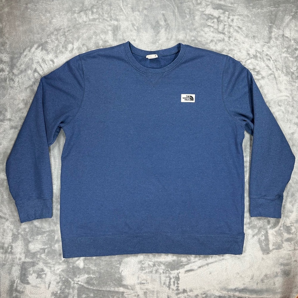The North Face Heritage Patch Crewneck Sweatshirt Blue Heather NF0A7WXH Mens XXL